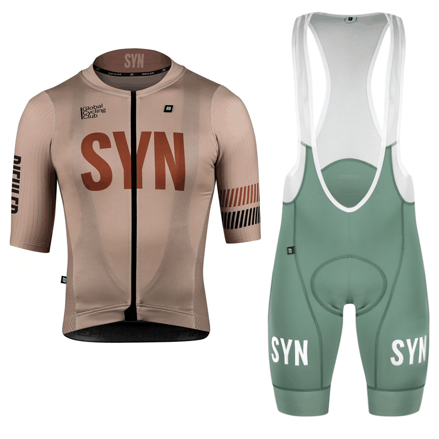 Cycling Gear Brands - SYN 다크 브라운 남성용 반팔 사이클링