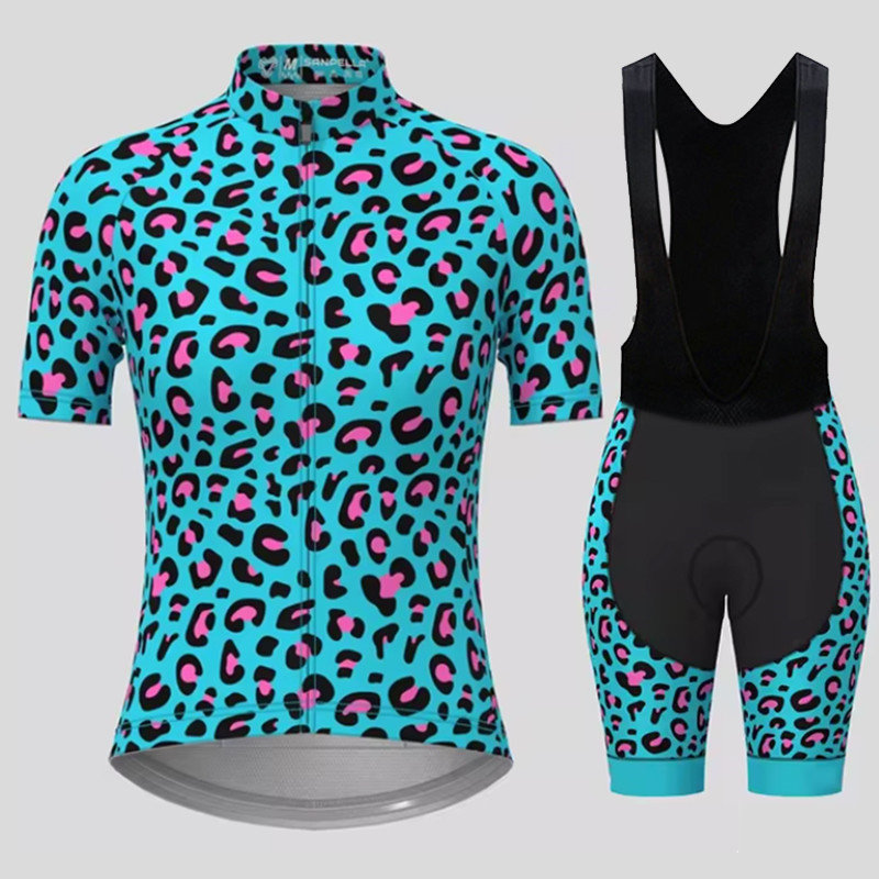 남성용 통기성 사이클링 세트 세트, 블루 레오파드 무늬 - Cycling Gear Brands 리뷰 및 가격