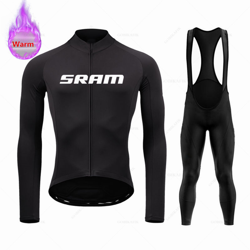 Sram 팀 겨울 긴 소매 열 양털 사이클링 저지 세트 - Cycling Gear Brands 리뷰 및 가격
